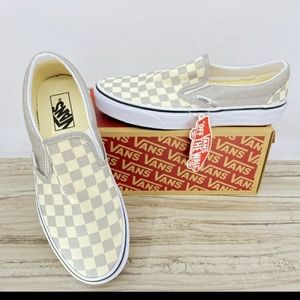 Van sparkly gray checkered shoes